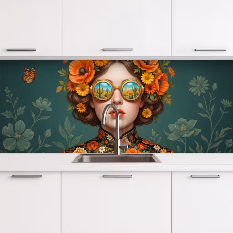 Kitchen splashback - Portrait - Woman - Colorful - Expressive — 4