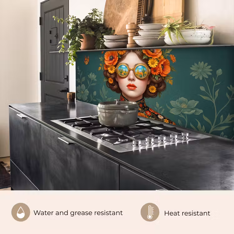 Kitchen splashback - Portrait - Woman - Colorful - Expressive — 5