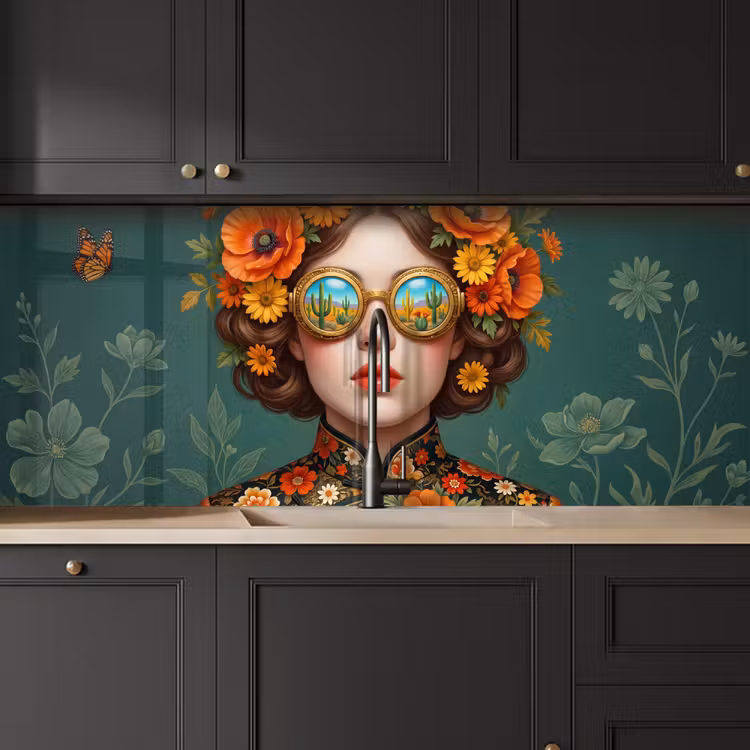Kitchen splashback - Portrait - Woman - Colorful - Expressive — 6