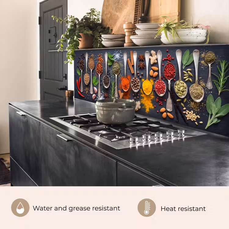 Kitchen splashback - Spices - Spoons - Culinary - Colorful - Atmospheric — 5