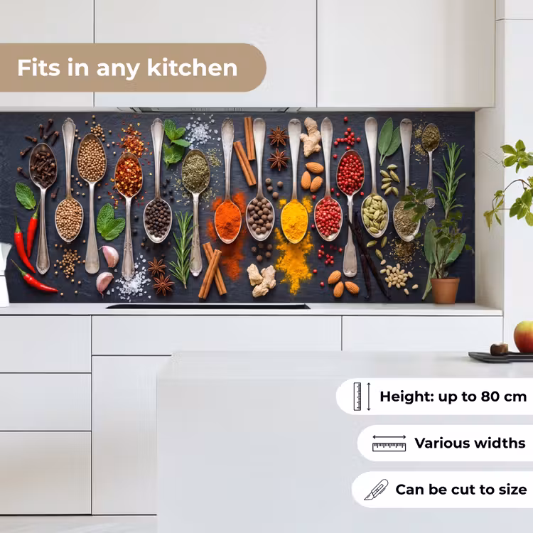 Kitchen splashback - Spices - Spoons - Culinary - Colorful - Atmospheric — 7
