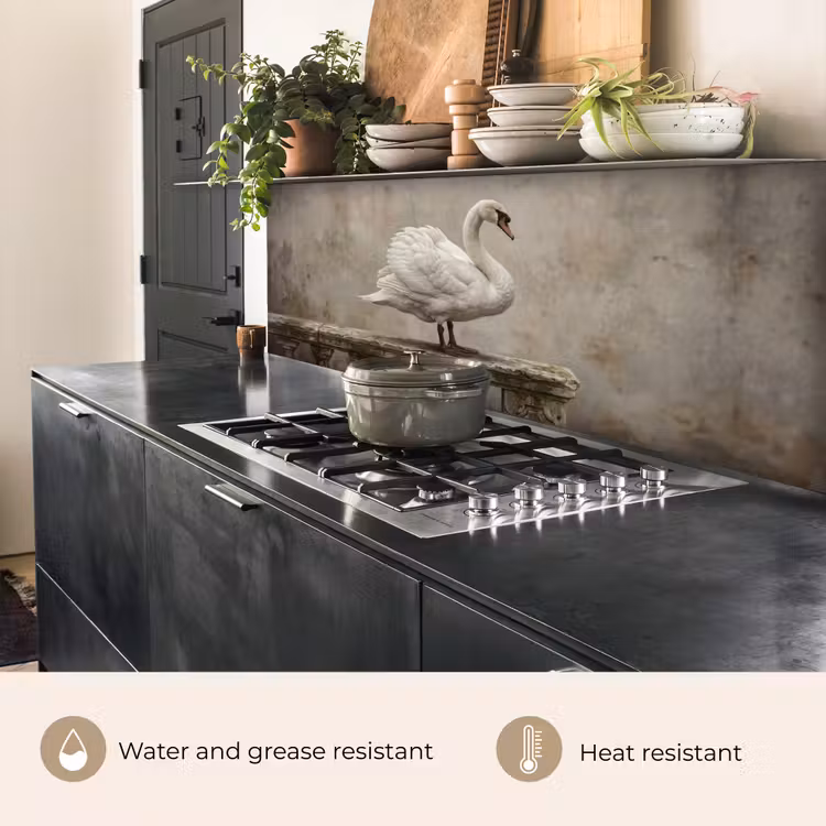 Kitchen splashback - Swan - Elegant - Animals - White — 5