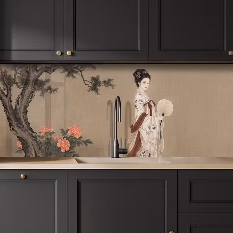 Kitchen splashback - Woman - Asia - Art - Beige — 6
