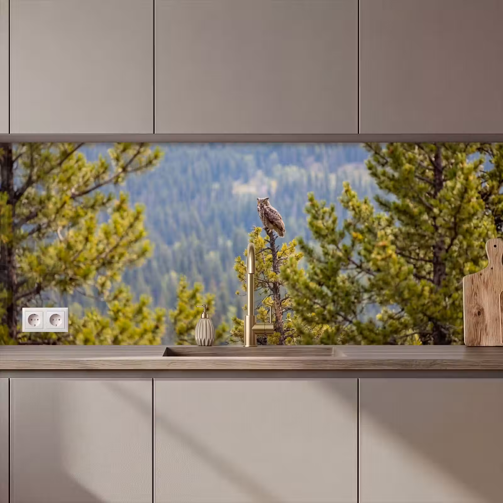Kitchen splashback - Owl - Owl - Trees - Nature — 1