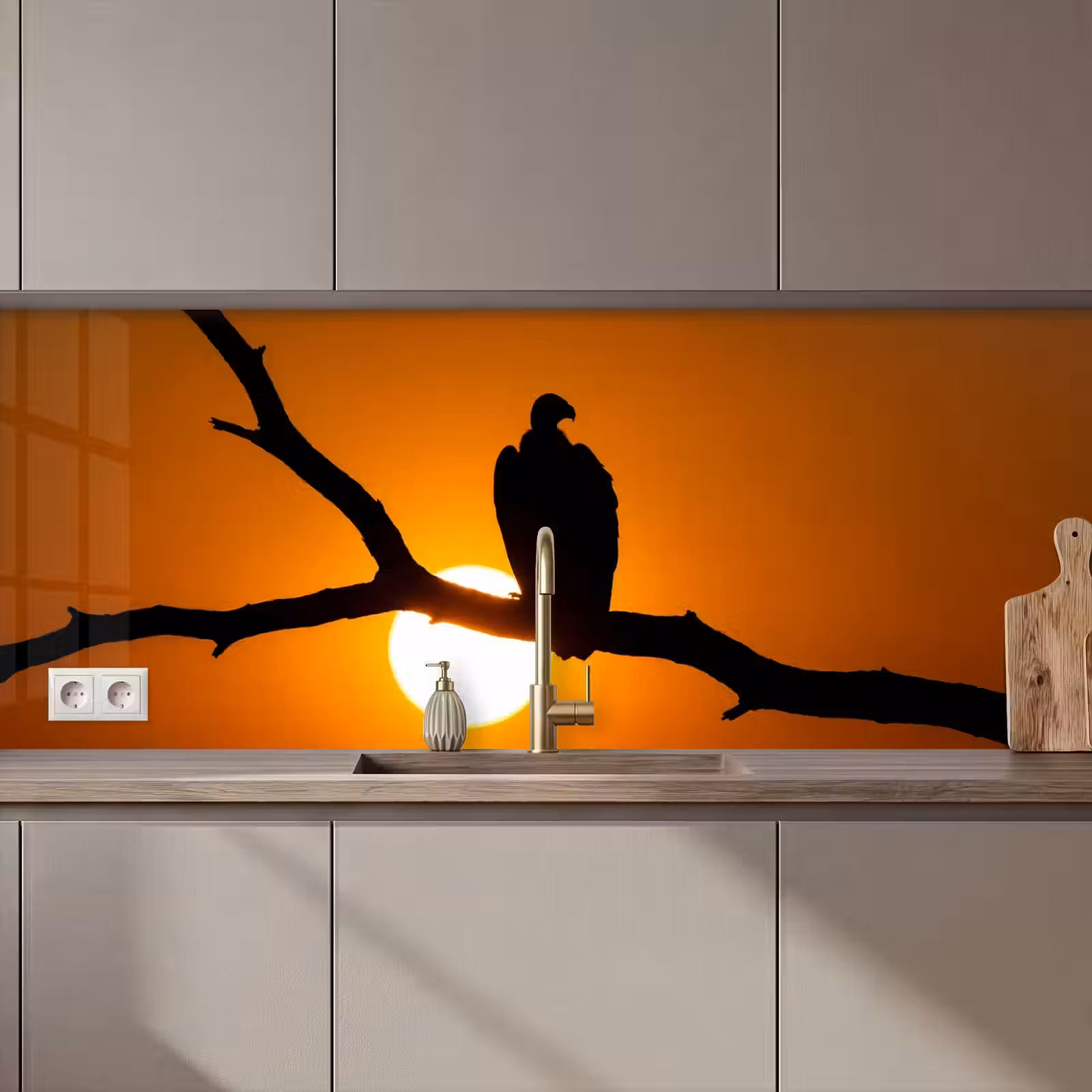 Kitchen splashback - Vulture - Branch - Sun - Orange — 1