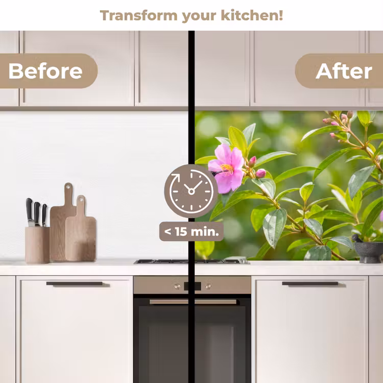 Kitchen splashback - Hummingbird - Flower - Nature - Green — 3