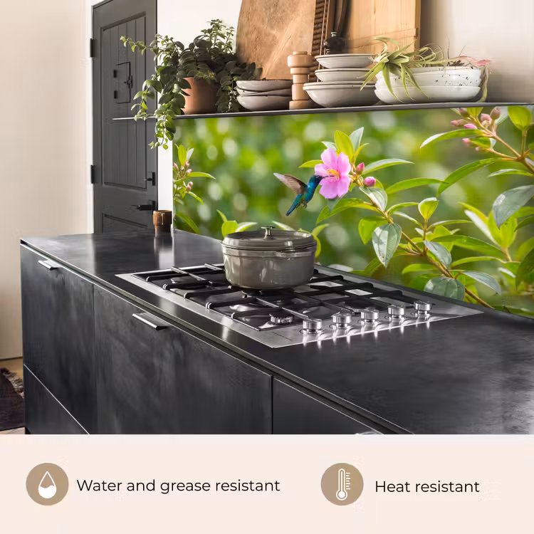 Kitchen splashback - Hummingbird - Flower - Nature - Green — 5