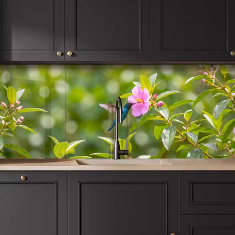 Kitchen splashback - Hummingbird - Flower - Nature - Green — 6