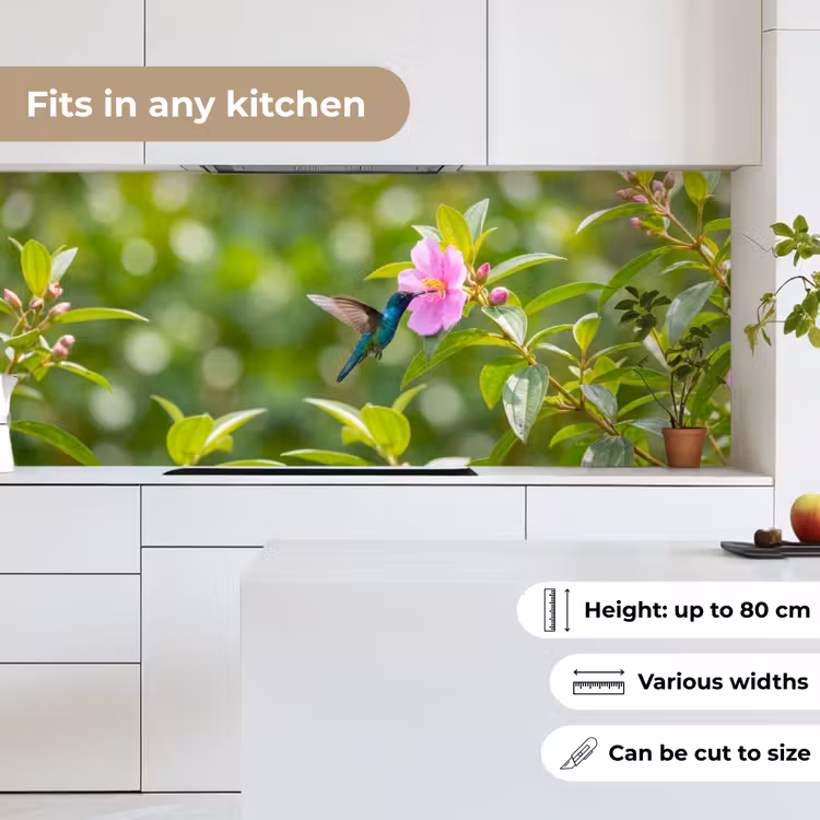 Kitchen splashback - Hummingbird - Flower - Nature - Green — 7