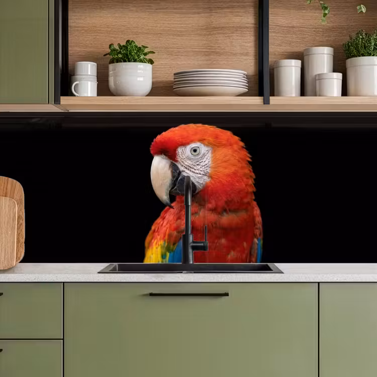 Kitchen splashback - Macaw - Portrait - Red — 8