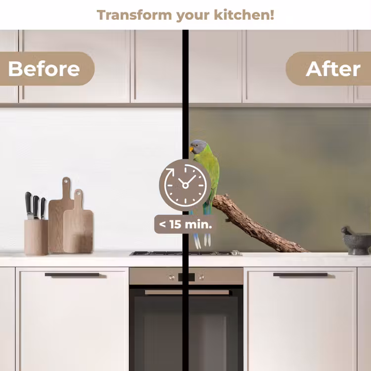 Kitchen splashback - Parrot - Branch - Nature - Colorful — 3