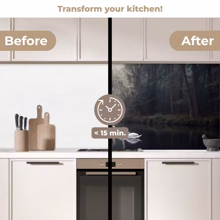 Kitchen splashback - Swans - River - Forest — 3
