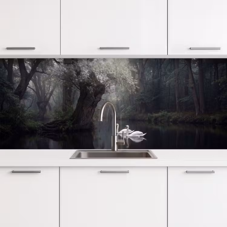 Kitchen splashback - Swans - River - Forest — 4
