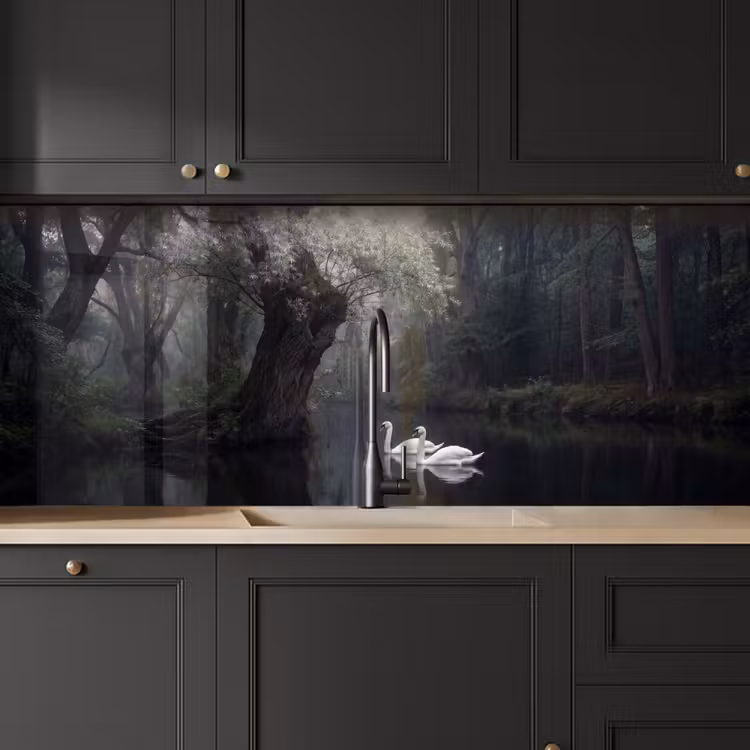 Kitchen splashback - Swans - River - Forest — 6