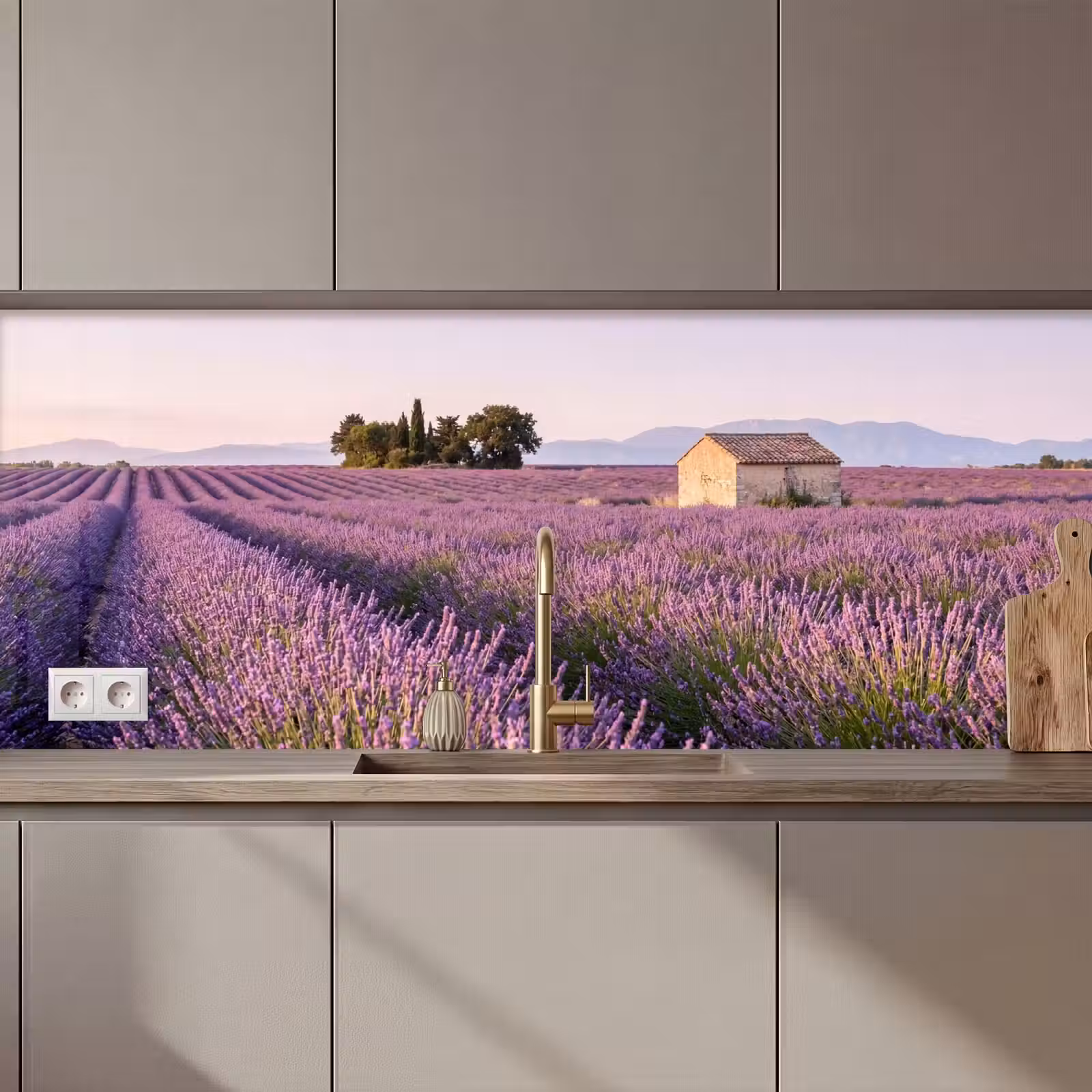 Kitchen splashback - Lavender - Landscape - Serene - Purple — 1
