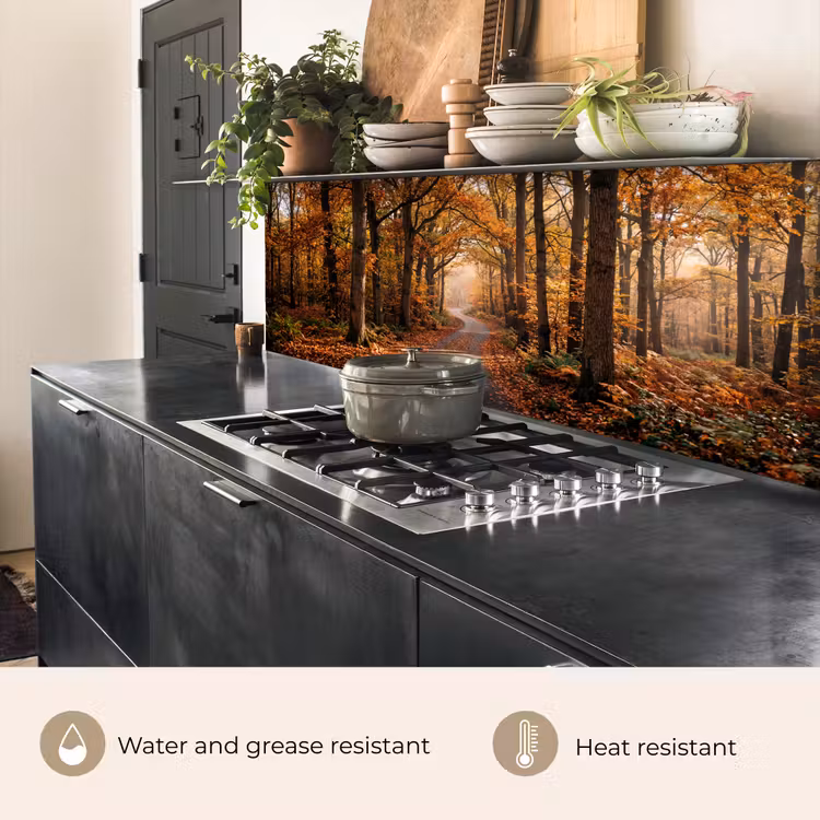 Kitchen splashback - Forest path - Autumn forest - Leaves - Orange - Nostalgic — 5