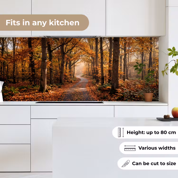 Kitchen splashback - Forest path - Autumn forest - Leaves - Orange - Nostalgic — 7