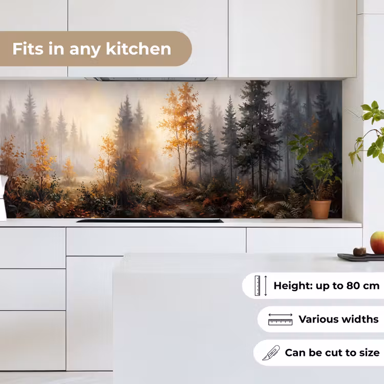 Kitchen splashback - Forest path - Autumn leaves - Nature - Picturesque - Orange — 7
