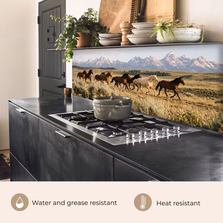 Kitchen splashback - Horses - Herd - Mountains - Freedom - Wild — 5