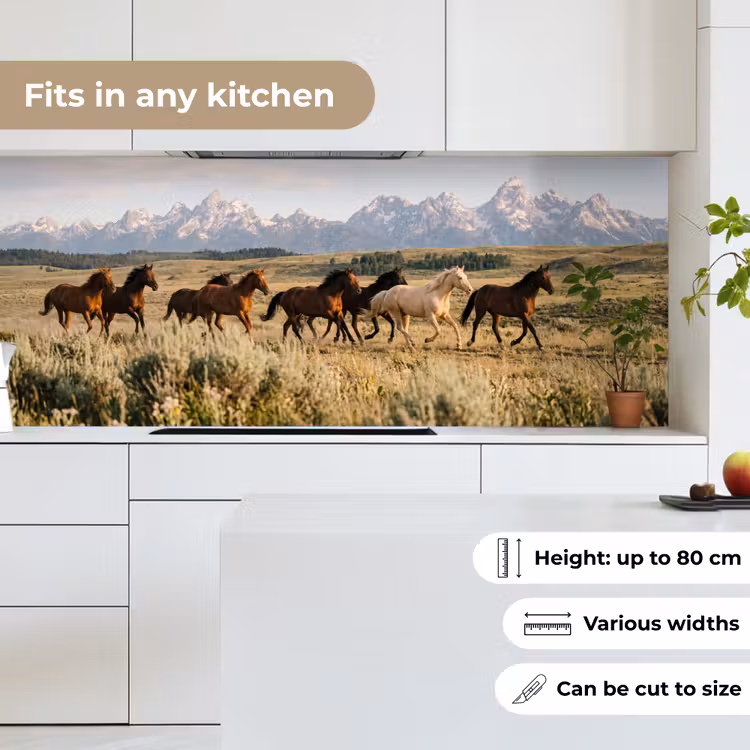 Kitchen splashback - Horses - Herd - Mountains - Freedom - Wild — 7