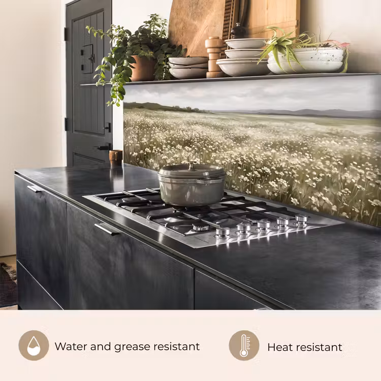 Kitchen splashback - Illustration - Landscape - White — 5