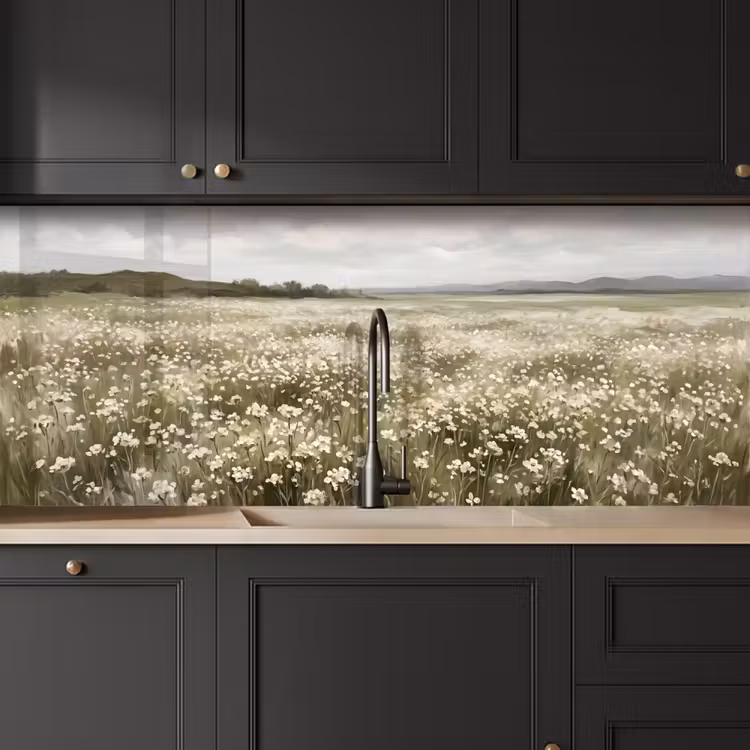 Kitchen splashback - Illustration - Landscape - White — 6