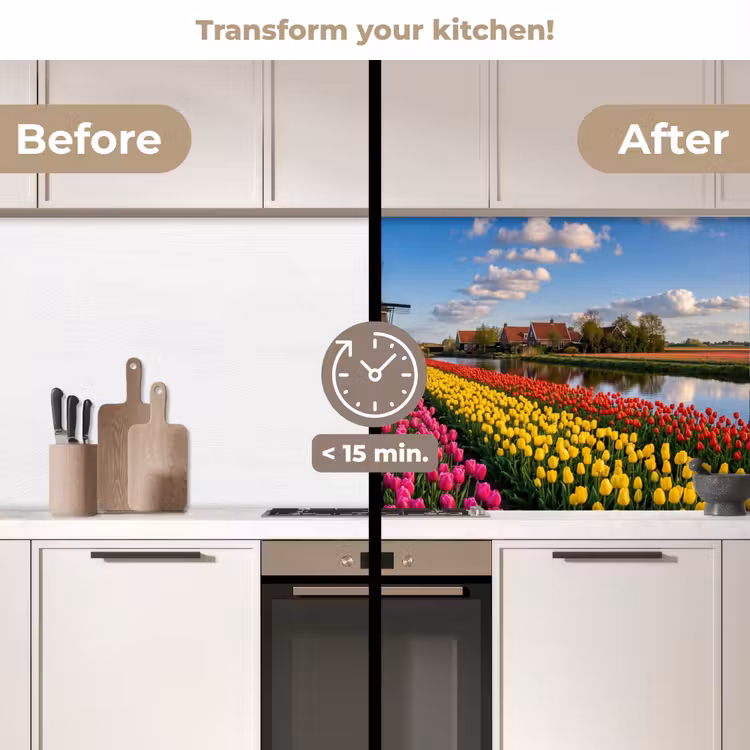 Kitchen splashback - Tulips - Holland - Mill - Colorful — 3
