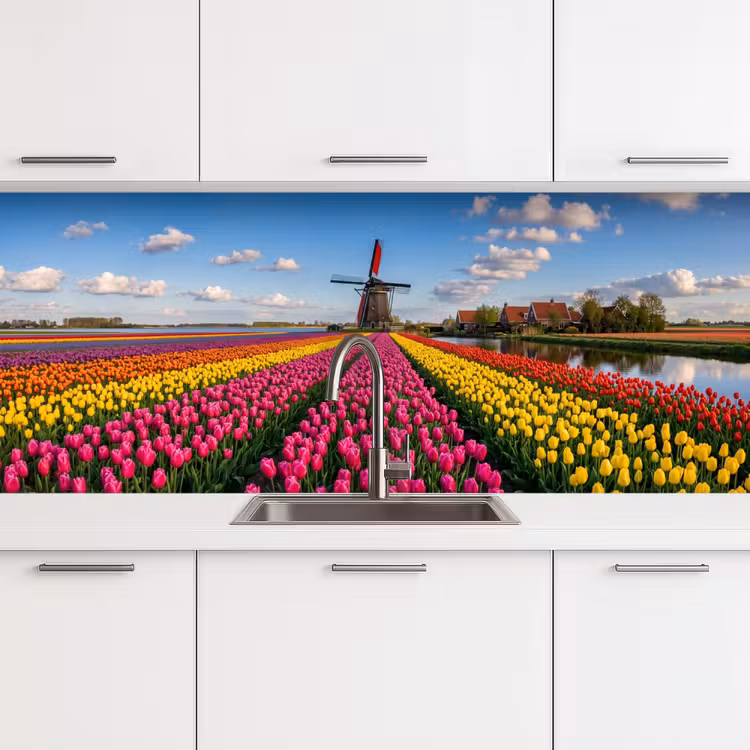 Kitchen splashback - Tulips - Holland - Mill - Colorful — 4