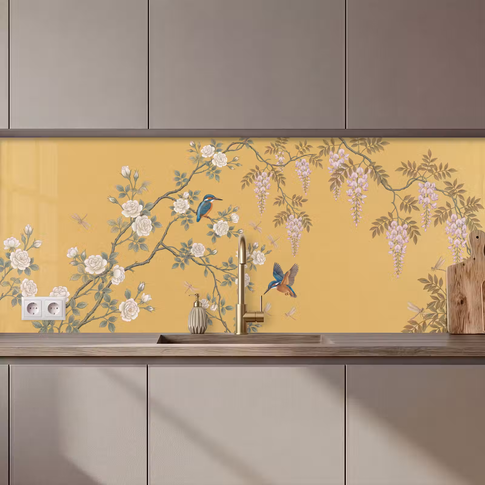 Kitchen splashback - Kingfishers - Blossom - Yellow — 1