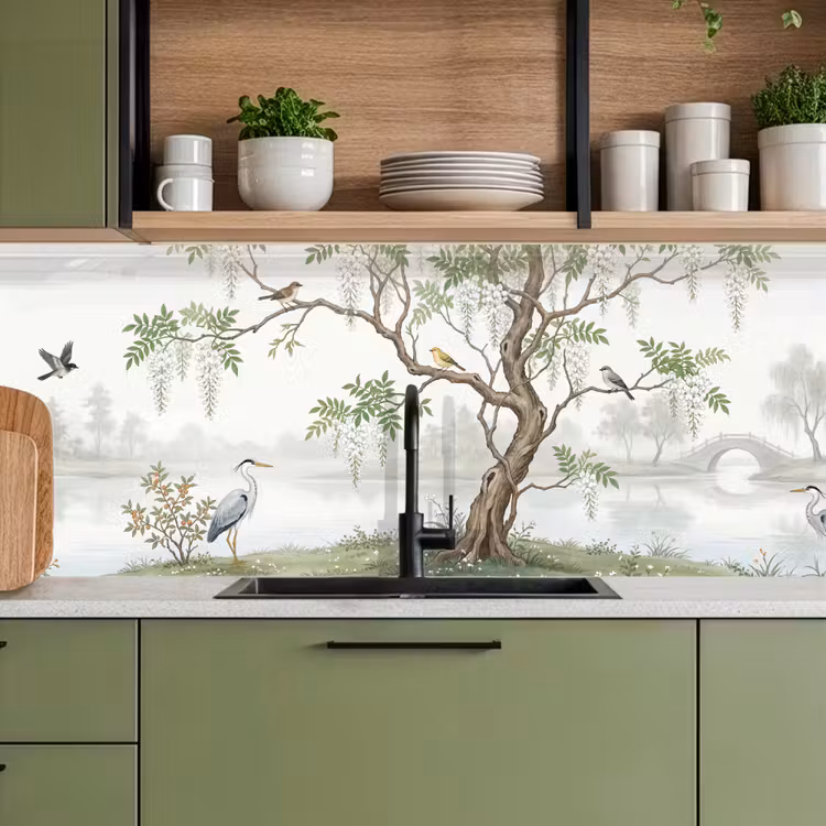 Kitchen splashback - Heron - Landscape - Green — 8