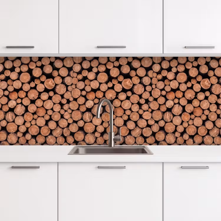 Kitchen splashback - Logs - Texture - Pattern - Brown - Rustic — 4