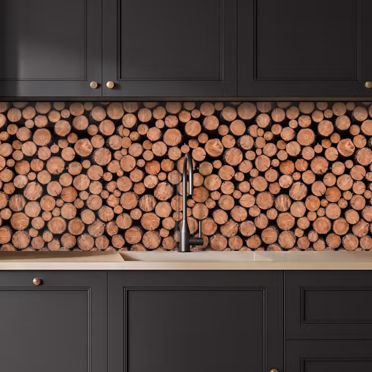Kitchen splashback - Logs - Texture - Pattern - Brown - Rustic — 6