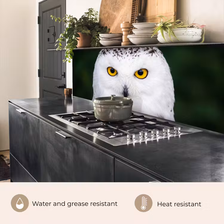 Kitchen splashback - Snowy owl - Portrait - Yellow — 5