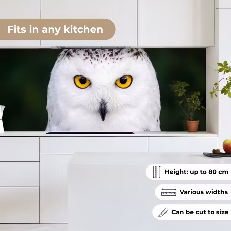 Kitchen splashback - Snowy owl - Portrait - Yellow — 7