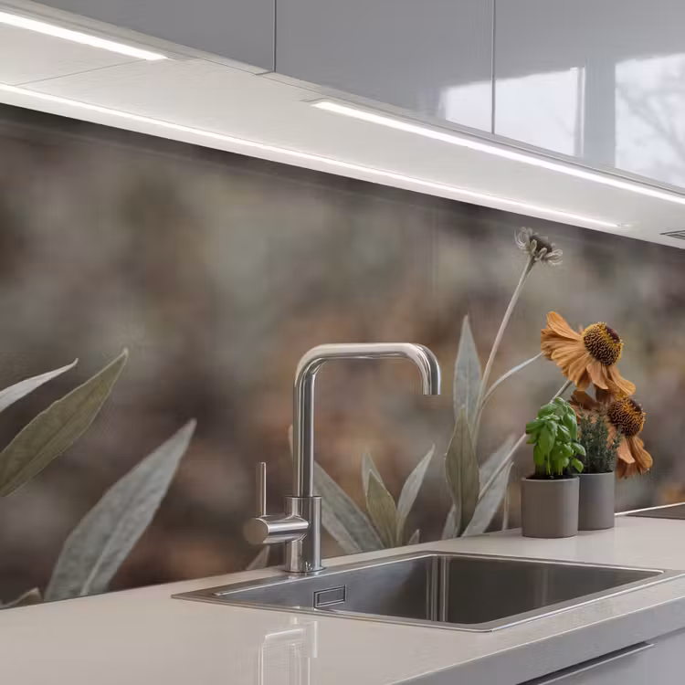 Kitchen splashback - Sun hat - Dry flowers - Yellow - Warm — 2