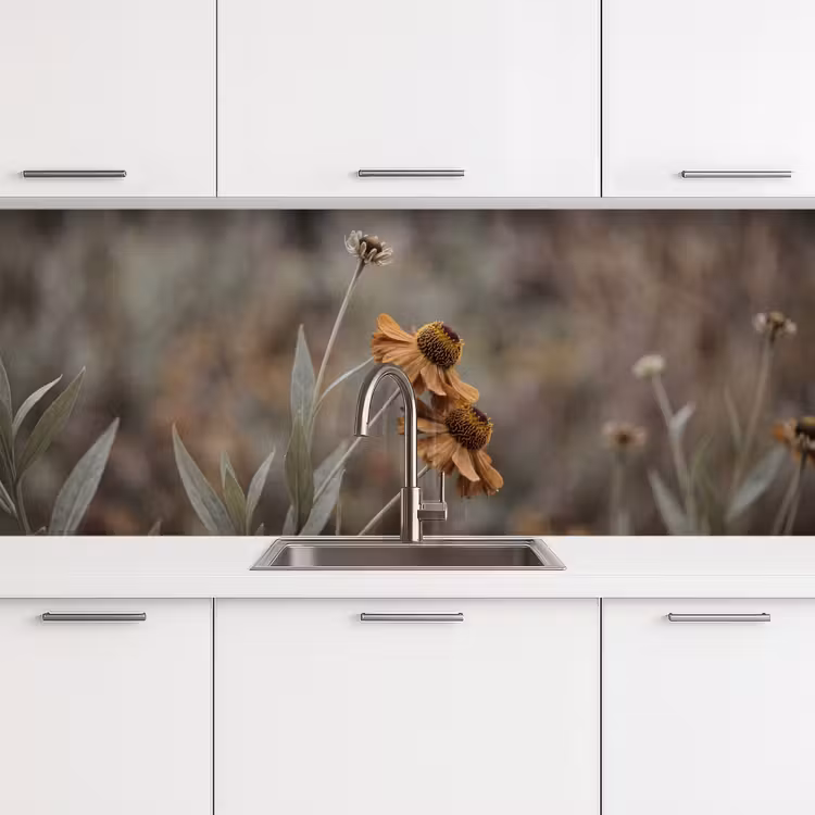 Kitchen splashback - Sun hat - Dry flowers - Yellow - Warm — 4