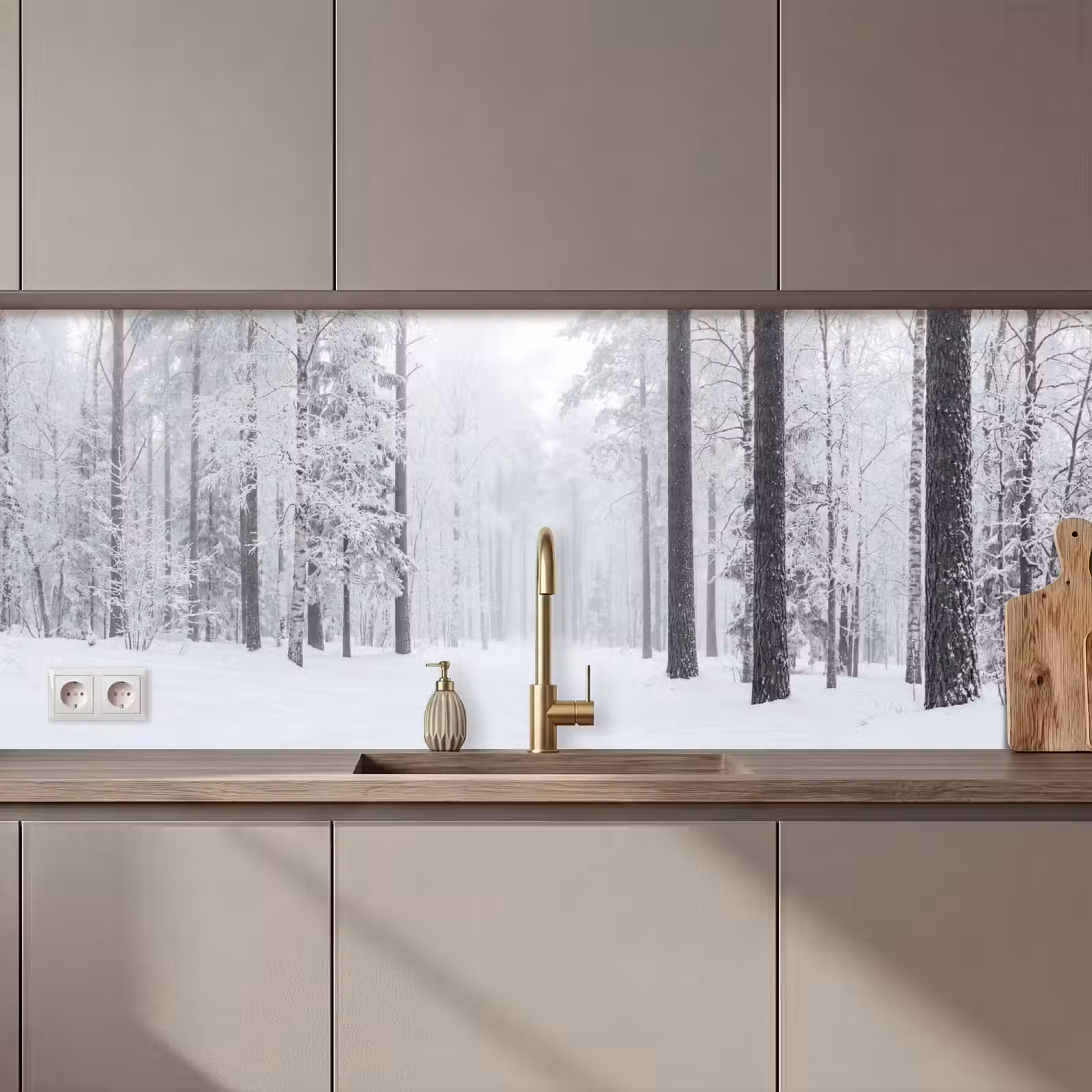 Kitchen splashback - Forest - Snow - Path - Winter - Silence — 1