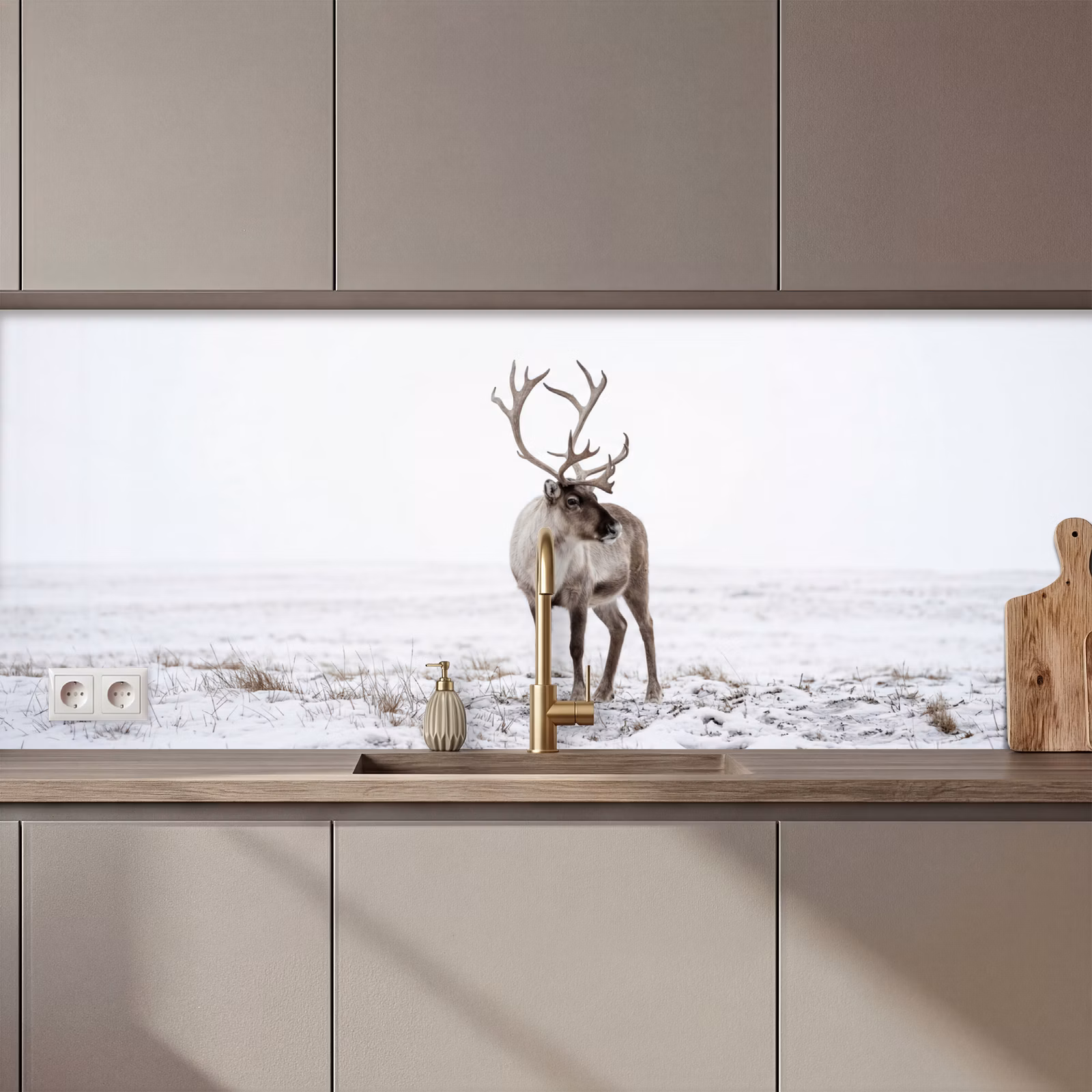 Kitchen splashback - Reindeer - Antlers - Snow - Winter — 1