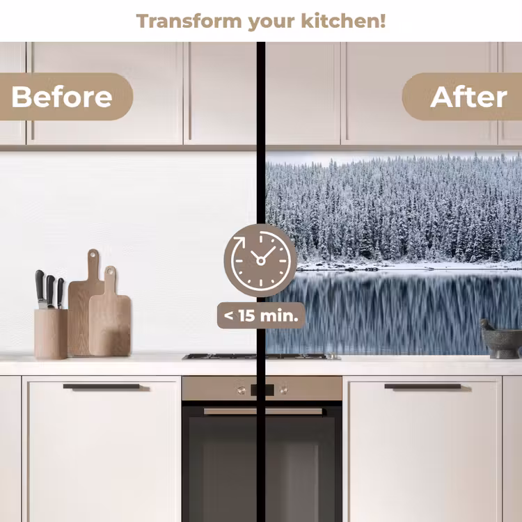 Kitchen splashback - Forest - Reflection - Lake - Winter - Serene — 3
