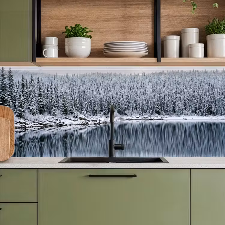 Kitchen splashback - Forest - Reflection - Lake - Winter - Serene — 8