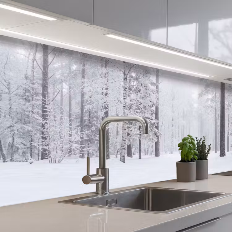 Kitchen splashback - Forest - Snow - Path - Winter - Silence — 2