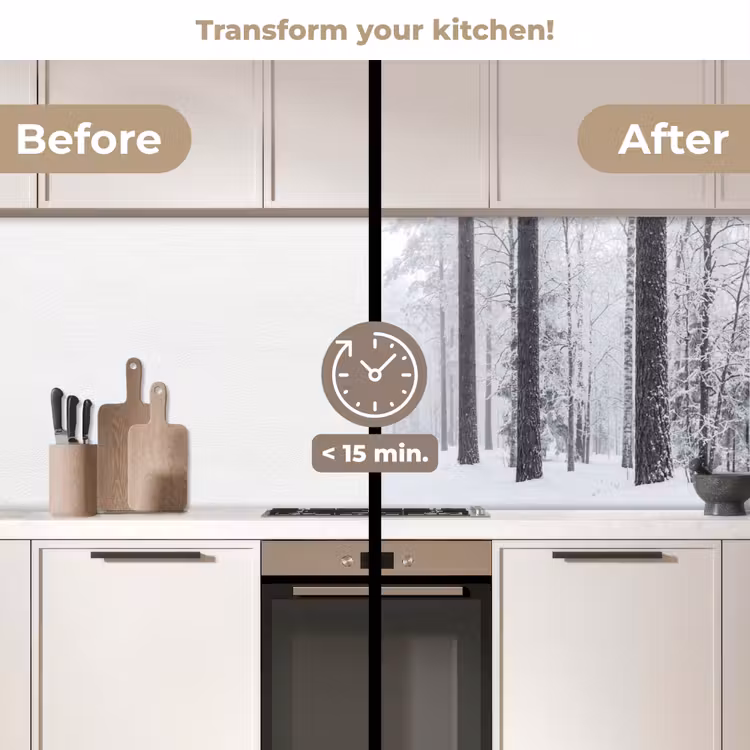 Kitchen splashback - Forest - Snow - Path - Winter - Silence — 3
