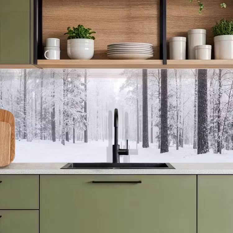 Kitchen splashback - Forest - Snow - Path - Winter - Silence — 8
