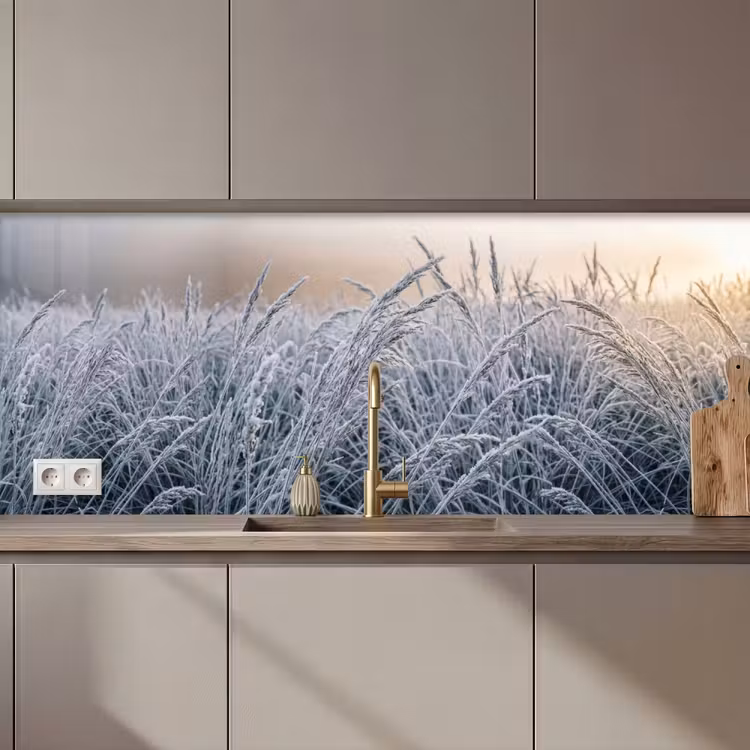 Kitchen splashback - Mature - Grass - Crystals - Winter - Minimalist — 1