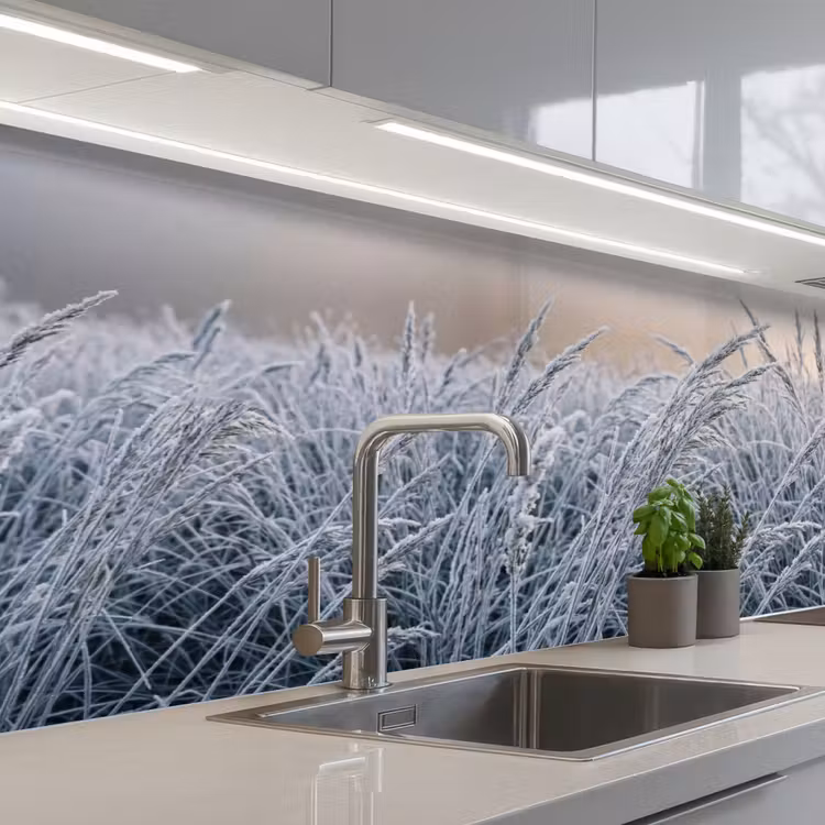 Kitchen splashback - Mature - Grass - Crystals - Winter - Minimalist — 2