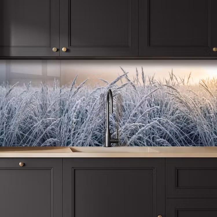 Kitchen splashback - Mature - Grass - Crystals - Winter - Minimalist — 6