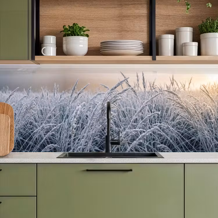 Kitchen splashback - Mature - Grass - Crystals - Winter - Minimalist — 8
