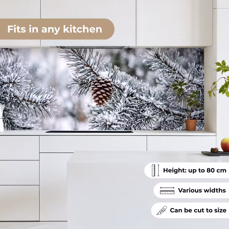 Kitchen splashback - Pine cone - Branch - Snow - Winter - Atmospheric — 7