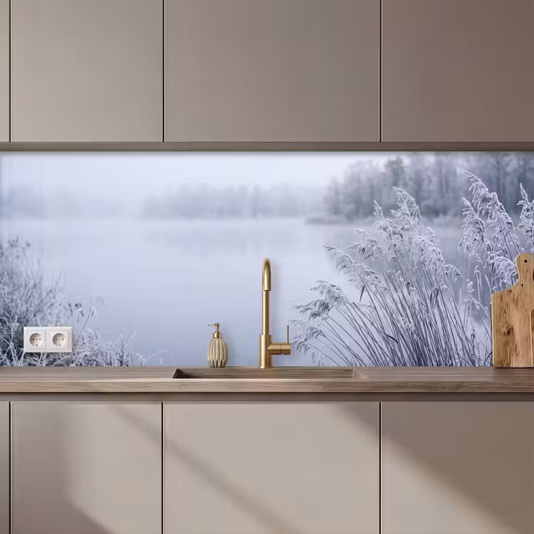 Kitchen splashback - Reed - Frozen - Winter - Nature — 1