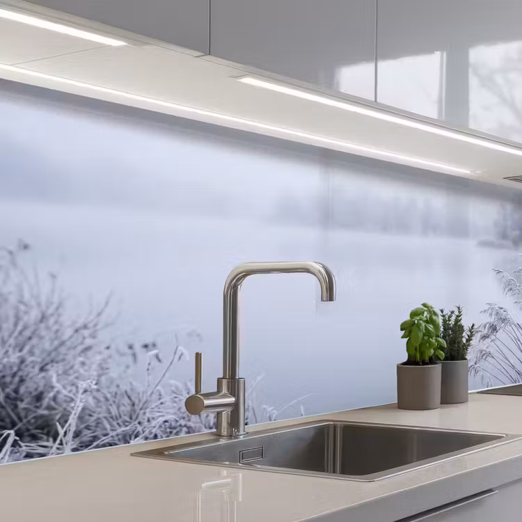 Kitchen splashback - Reed - Frozen - Winter - Nature — 2
